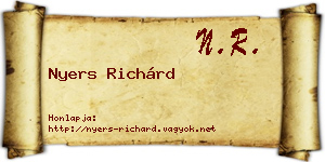 Nyers Richárd névjegykártya
